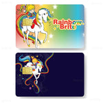 sticker carte crédit rainbow brite dessin animé adhésif réutilisable waterproof multicolore