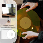 tapis plateau vinyle transparent jaune vert slipmat moderne 300mm diamètre 3mm épaissez