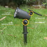 spot lumineux solaire led rgb réglable moderne noir texturé imperméable ip65extérieur jardin piscine