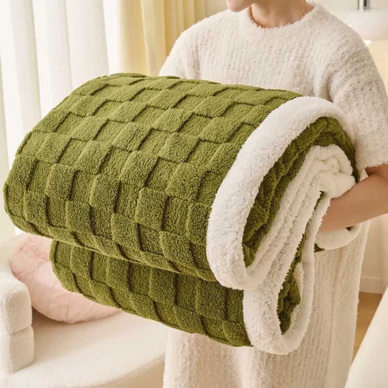 couverture douce hiver vert olive moderne portable voyage maison pique nique 150x200cm