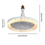 ventilateur lumière led blanc moderne vitesses réglables télécommande fixations suspension