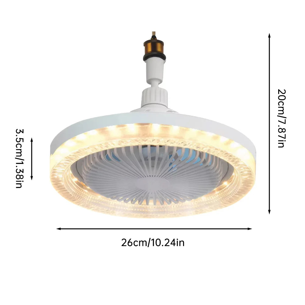 ventilateur lumière led blanc moderne vitesses réglables télécommande fixations suspension