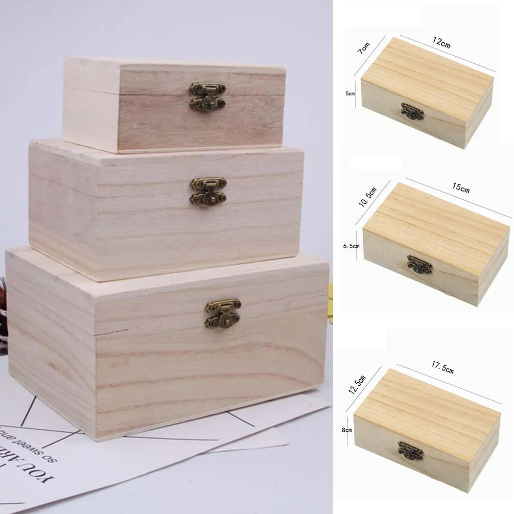 boîtes bois naturel clair lignes apparentes classique cadenas grande taille moyenne petite