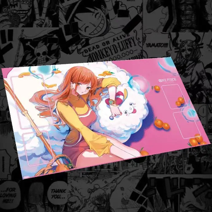 tapis jeu cartes anime one piece rose rouge violet durable non glissant