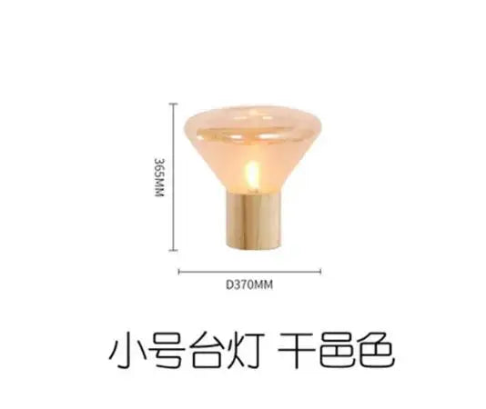 lampe poser transparente bois minimaliste moderne ampoule led base bois conique