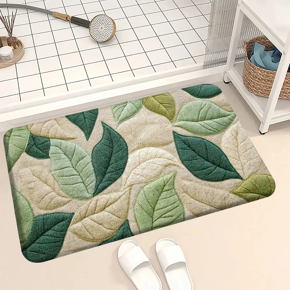 tapis vert feuilles moderne imperméable antidérapant bain entrée salon decoextérieur 40x60cm 50x80cm