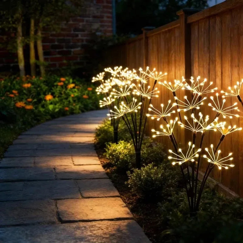 lampions solaires led noirs multicolores fleurs lumineuses moderne extérieur base solaire tringle jardin vacances