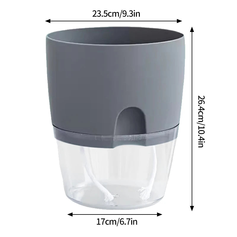 Pot auto arrosant hydroponique moderne transparent double couche coton succulenteintérieur déco jardin