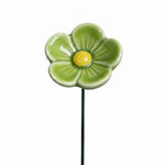 feuille d'abeille céramique rouge rose jaune vert fleurs stylisées décoration extérieure tringle support jardin