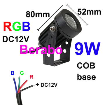 projecteur led extérieur rgb noir étanche jardin spot aménagement paysage lumière décor moderne 20w