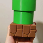 pots fleurs dessin animé mario tuyaux vert blocs briques plante verteDecorationGeekLudiqueImpression3D