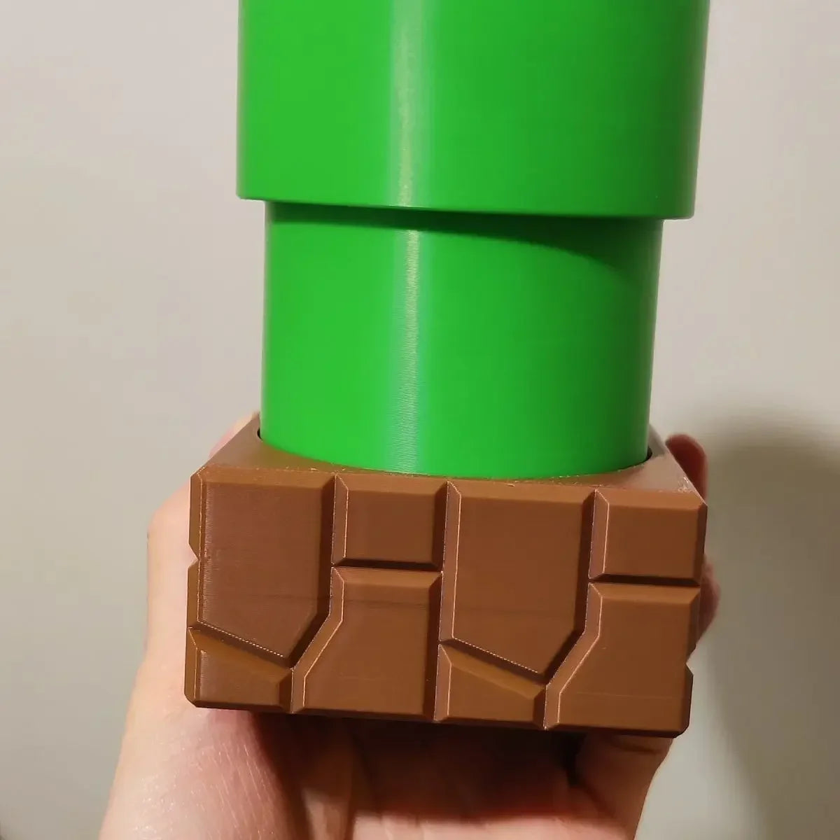pots fleurs dessin animé mario tuyaux vert blocs briques plante verteDecorationGeekLudiqueImpression3D