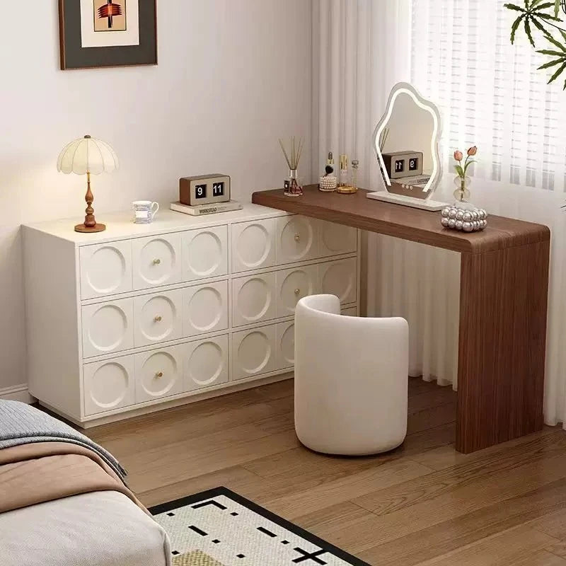 meuble maquillage miroir led six tiroirs tabouret moderne minimaliste chambre coucher