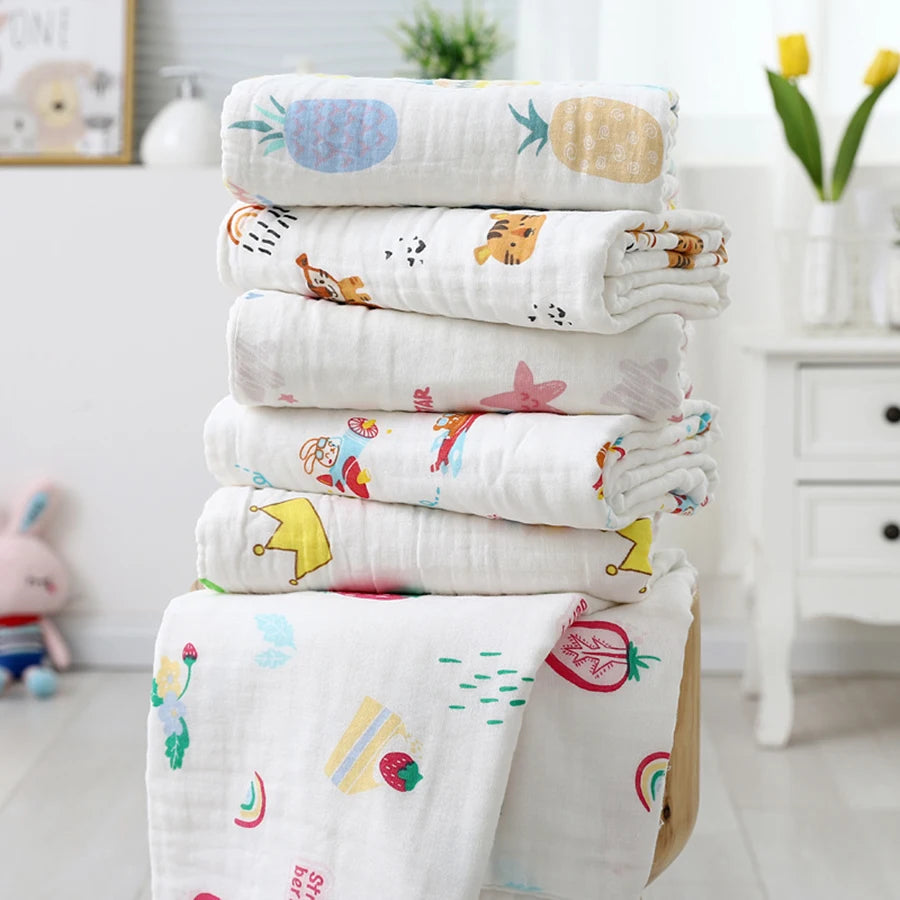 serviette bain bébé coton fruits animaux motifs blancs drap épaissi imprimé enfantin 90x70cm