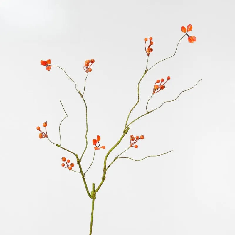 bouquet artificiel feuilles baies branches naturel intérieur décoration maison vert orange bleu beige