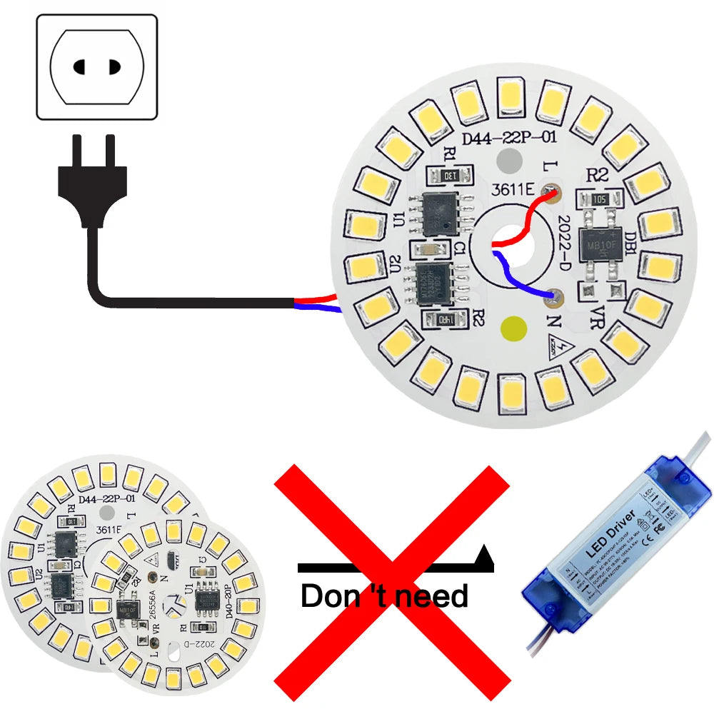 plaque led circulaire diodes smd 2835 3w 5w 7w 9w 12w blanc moderne technologie