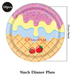 assiettes festives glace vanille anniversaire enfant filles garçons guirlande lettres chapeaux