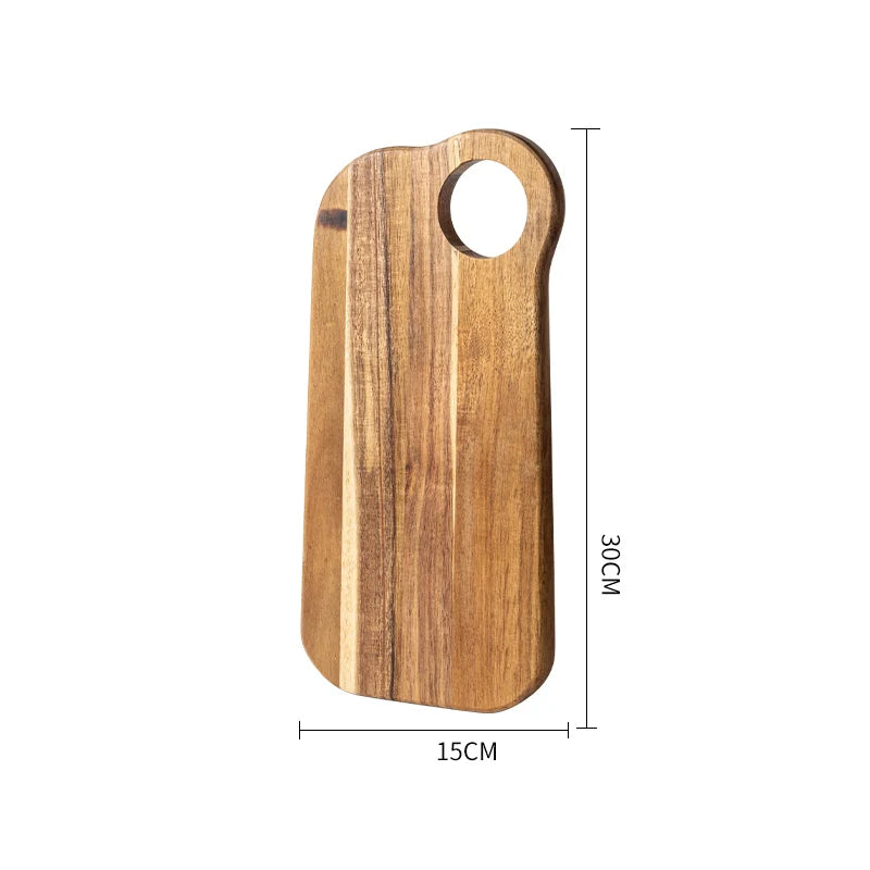 planche découper bois marron rustique poignée moderne dessert steak pain