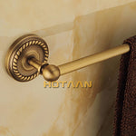 accessoires salle bain bronze doré classique finement ciselé serviette suspendue porte savon porte rouleau