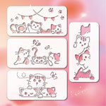 stencils blancs animaux chatons papillons drapeaux dessin animé decoration murale bricolage maison