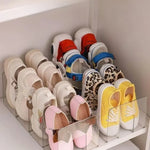 rangements chaussures enfants transparent moderne clips reutilisable carreaux léopard lisse