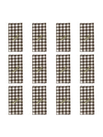 serviettes carreaux 100% polyester beige blanc table moderne cuisine restaurant