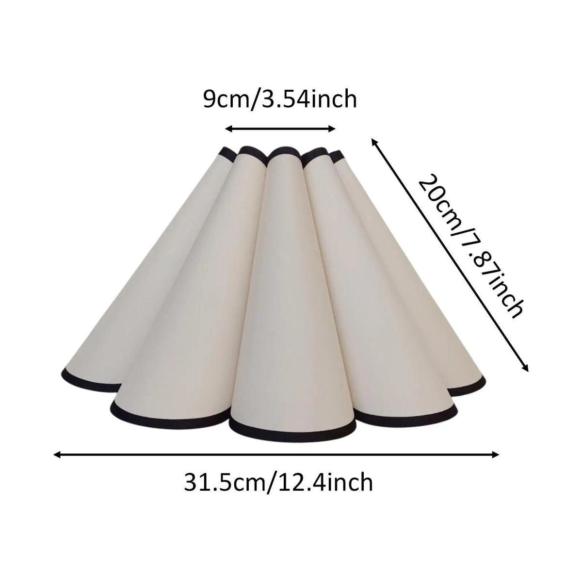 abat jour table moderne blanc plissé bordure noire décoration chambre