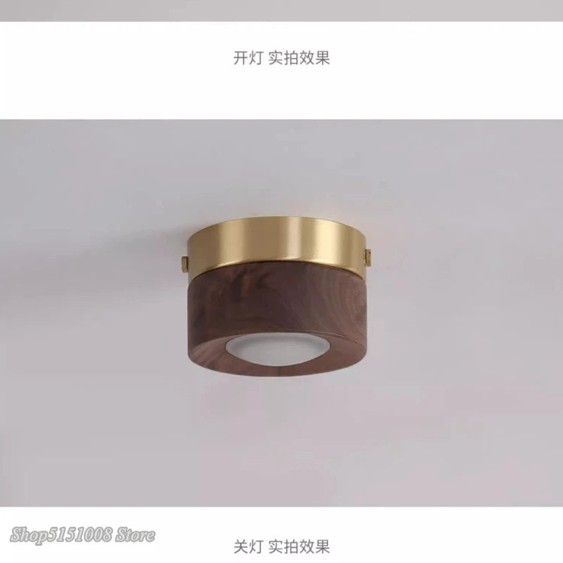 lampe moderne or noir bois brillant éclairage quotidien monté surface minimaliste