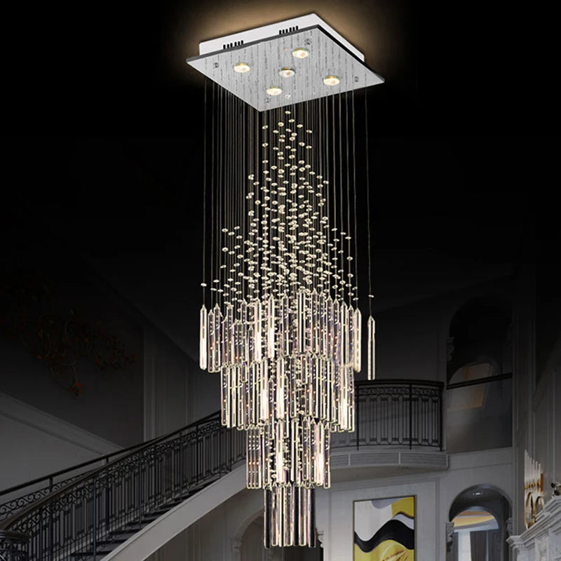 lustre moderne transparent cristal filaments fins élégant acier inoxydable flux lumineux 249 2000
