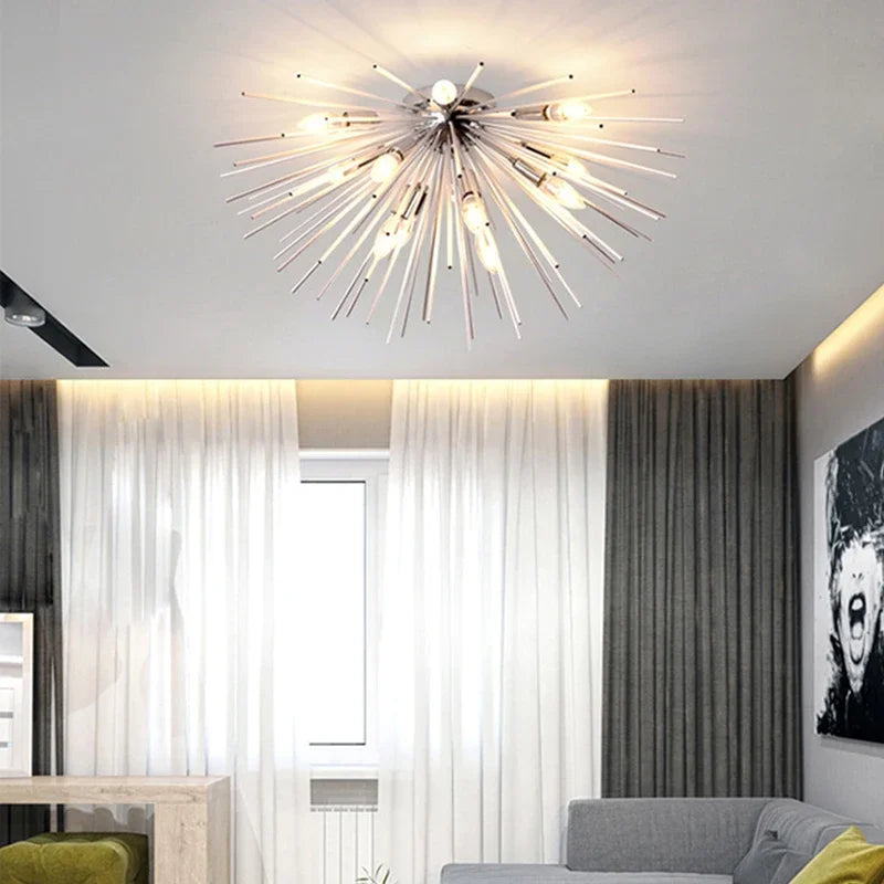 suspension lumineuse or moderne branches radiales ampoules incluses 55cm 65cm 70cm