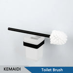 accessoires salle bain noir moderne ensemble porte serviettes papier toilette brosse dents móc cosmétiques