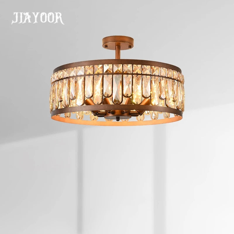 lampe cristal bronze moderne élégante lumière chaude neutre transparent chambre salon