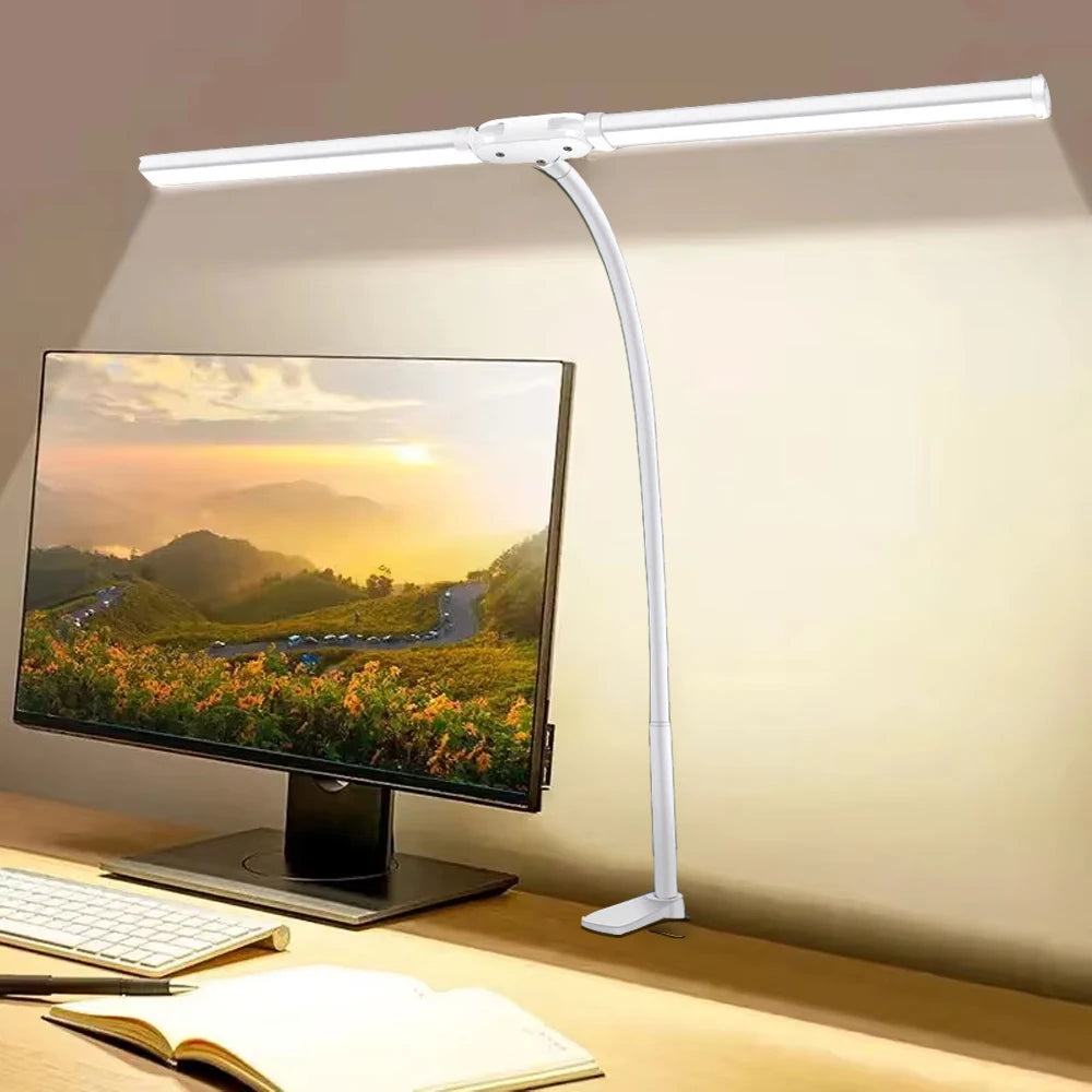 lampe led double tête réglable moderne serre tête flexible blanc noir minimaliste