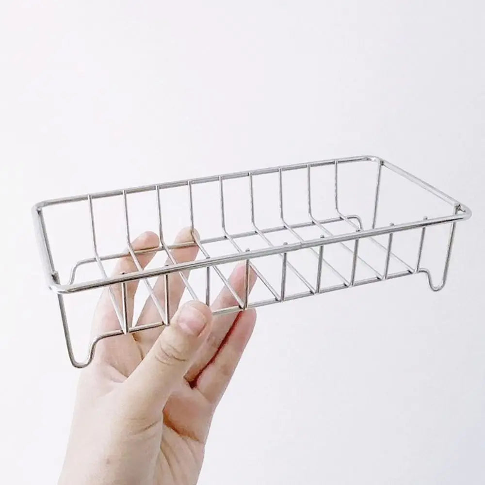 panier savon argenté maille moderne clips cuisine salle bain rangement durable minimaliste