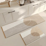 tapis cuisine imperméable antidérapant moderne beige gris simple ligne horizontale minimaliste