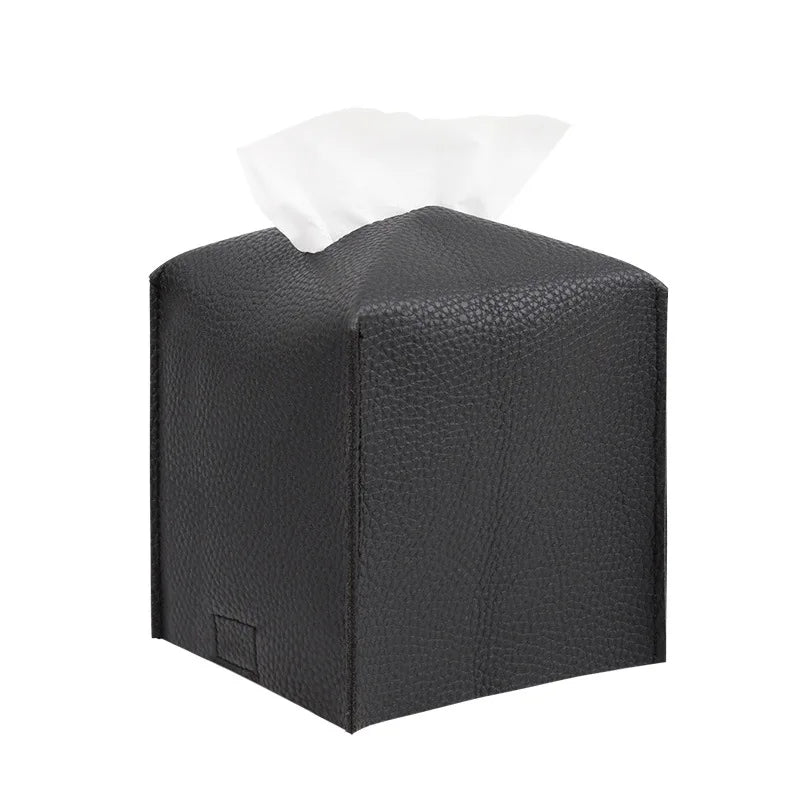 boîte mouchoirs moderne cuir noir blanc gris marron amovible rangement cuisine
