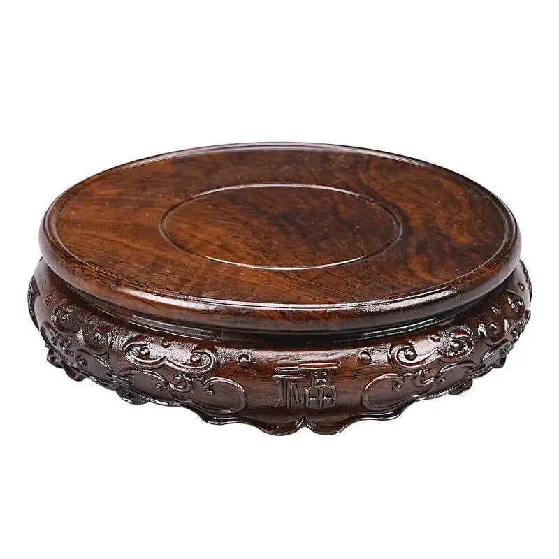 support plante bois naturel gravures artisanales traditionnel maison marron foncé