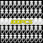 crochets rideau blanc moderne adhésifs pliables verrouillables plastique 100pcs 200pcs