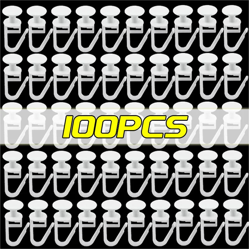 crochets rideau blanc moderne adhésifs pliables verrouillables plastique 100pcs 200pcs