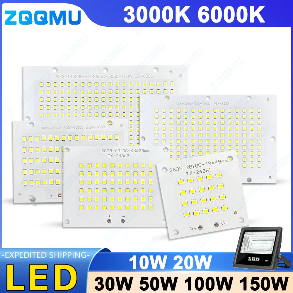 projecteur led plaque 10w 20w 30w 50w 100w 150w blanc moderne haute puissance