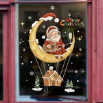 Décoration fenêtre avec stickers Père Noël rouge