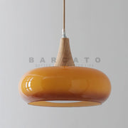 Lustre suspendu orange rétro moderne pour salon et salle à manger - Décoration intérieure tendance