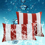 housse coussin extérieure imperméable polyester moderne motif rayé noir blanc 30x50cm 45x45cm