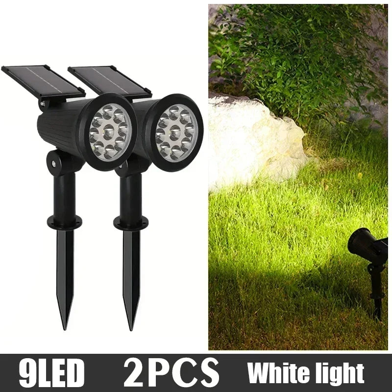 lampe solaire led jardin waterproof ip65 réglable moderne noire pelouseextérieur