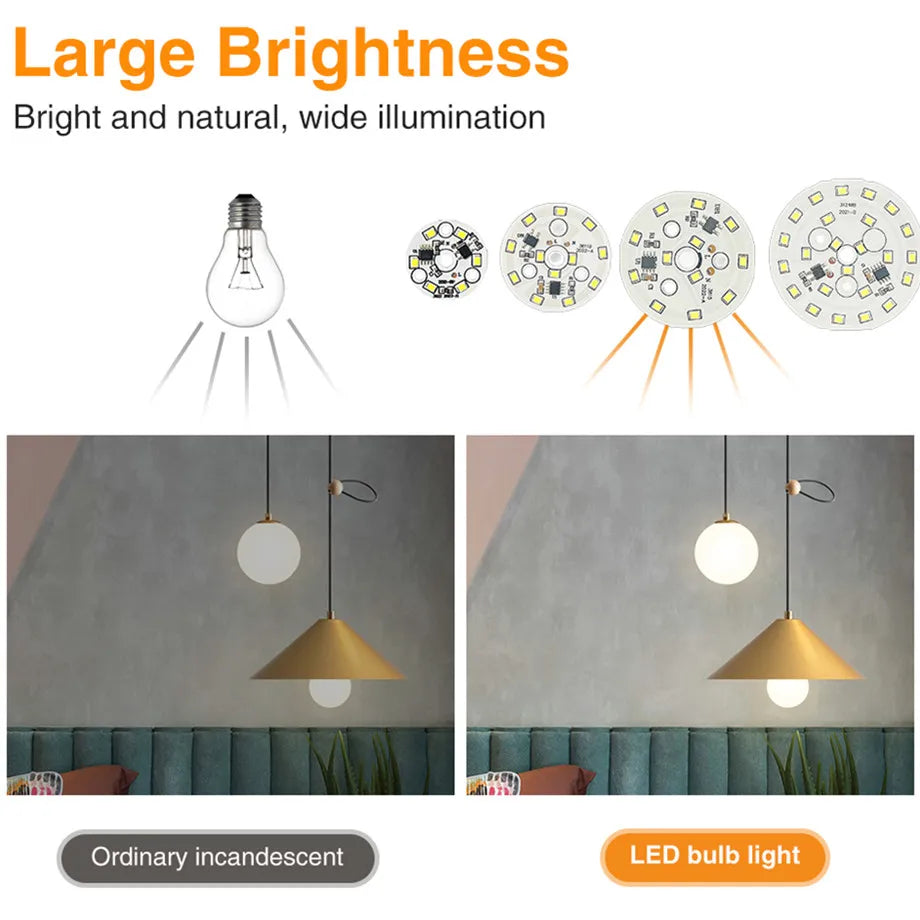 Plaque LED Downlight Chip 3W 5W 7W 9W 12W 15W 18W Blanc Gris Circulaire