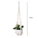 panier suspendu macramé motif géométrique boho chic couleur beige plante incluse fixations decoration maison