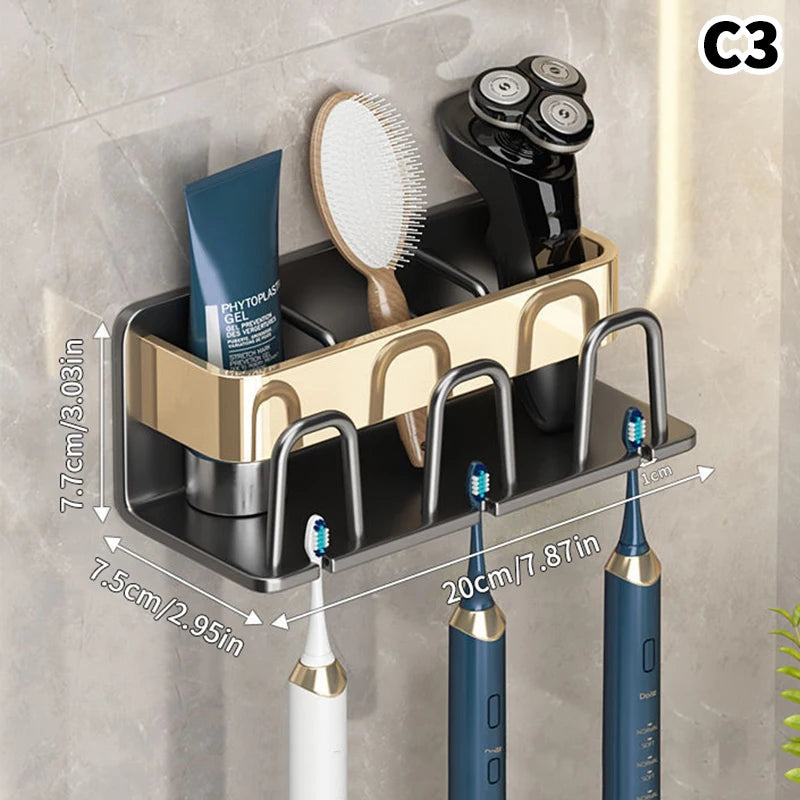 porte brosses dents gris moderne adhésif brosses dents flacon crème brosse coiffure rasoir électrique