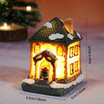 décorations noël maisons lumineuses multicolores motifs traditionnels résine vintage guirlandes lumineuses toits chaume fenêtres