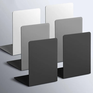 supports livres métal moderne noir blanc gris adhésifs minimalistes étudiants bibliothèque