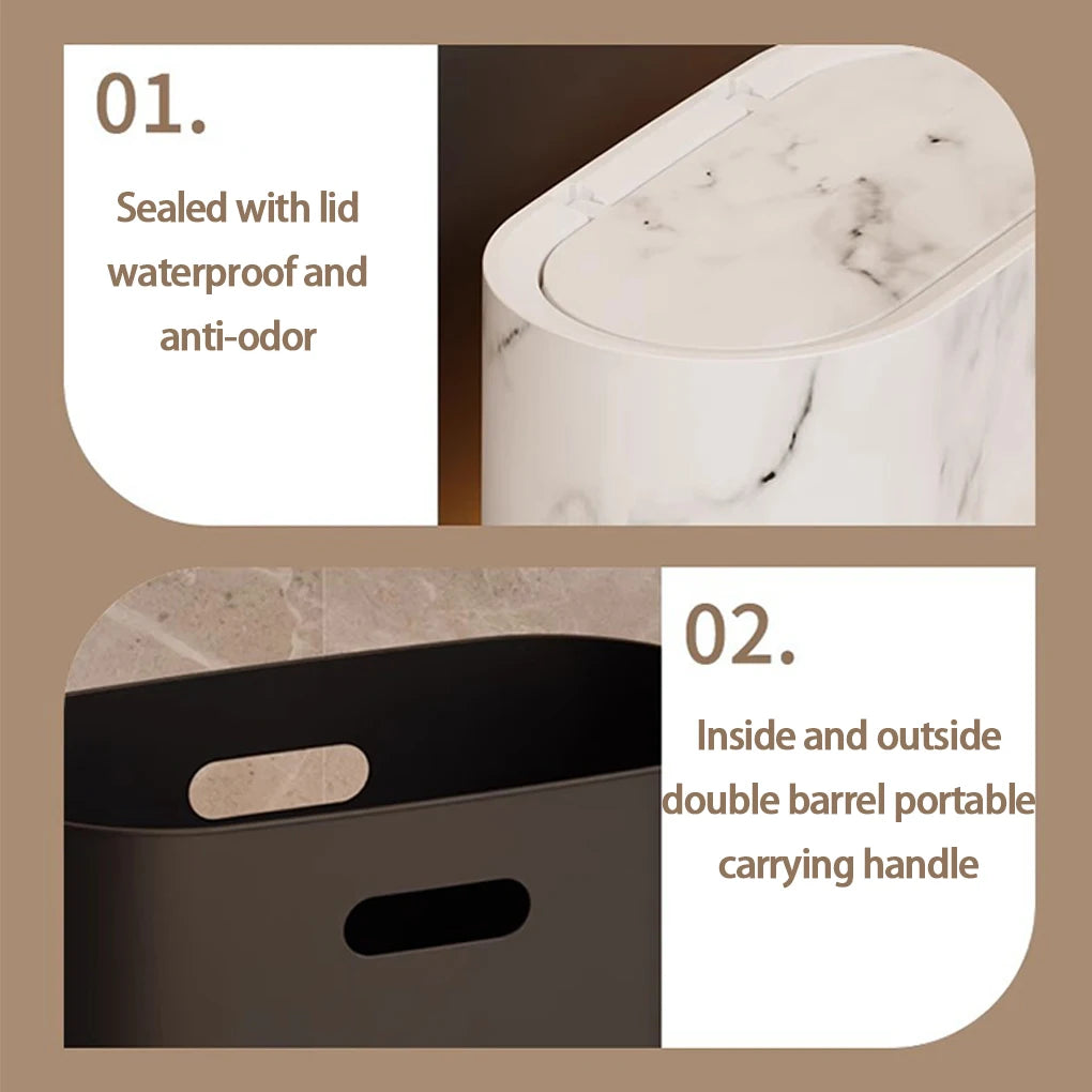Poubelle en bois étroite dans différentes couleurs (blanc, noir, brun) sur fond neutre